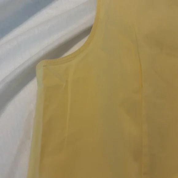 VTG Tommy Hilfiger Y2K butter Yellow Sleeveless Button Down Shirt SZ 14 preppy - Picture 11 of 12